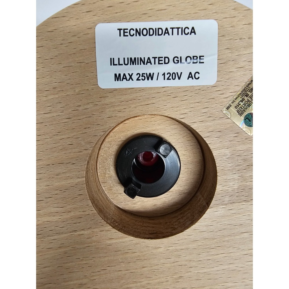 Illuminated Tabletop Globe with Color-Coded Topography‎ and Sturdy Wooden Base - Picture 6 of 10